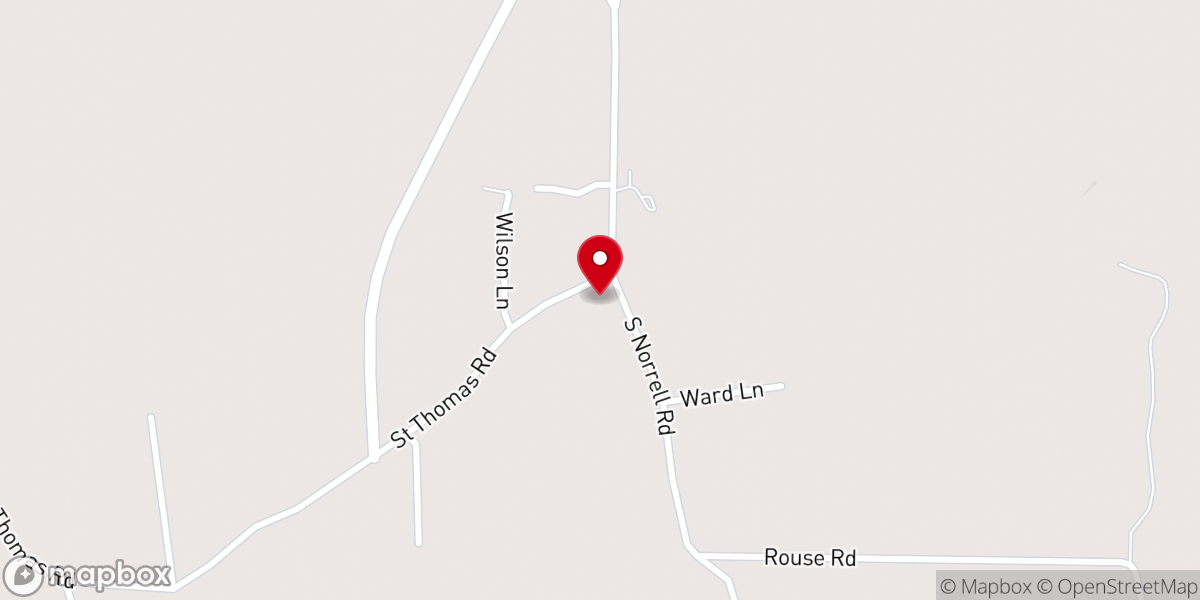 Map showing location of St Thomas Baptist Church