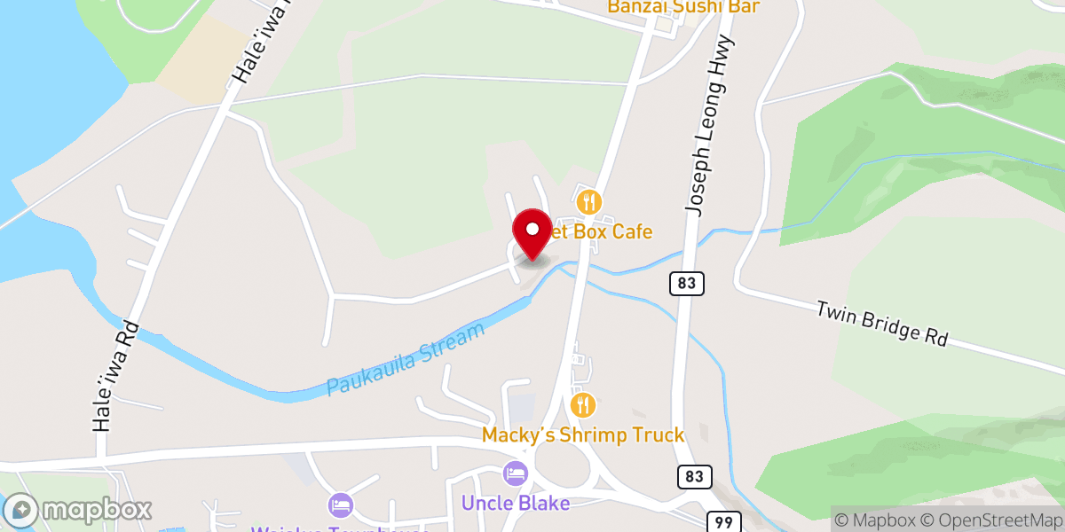 Map showing location of Haleiwa Shingon Mission