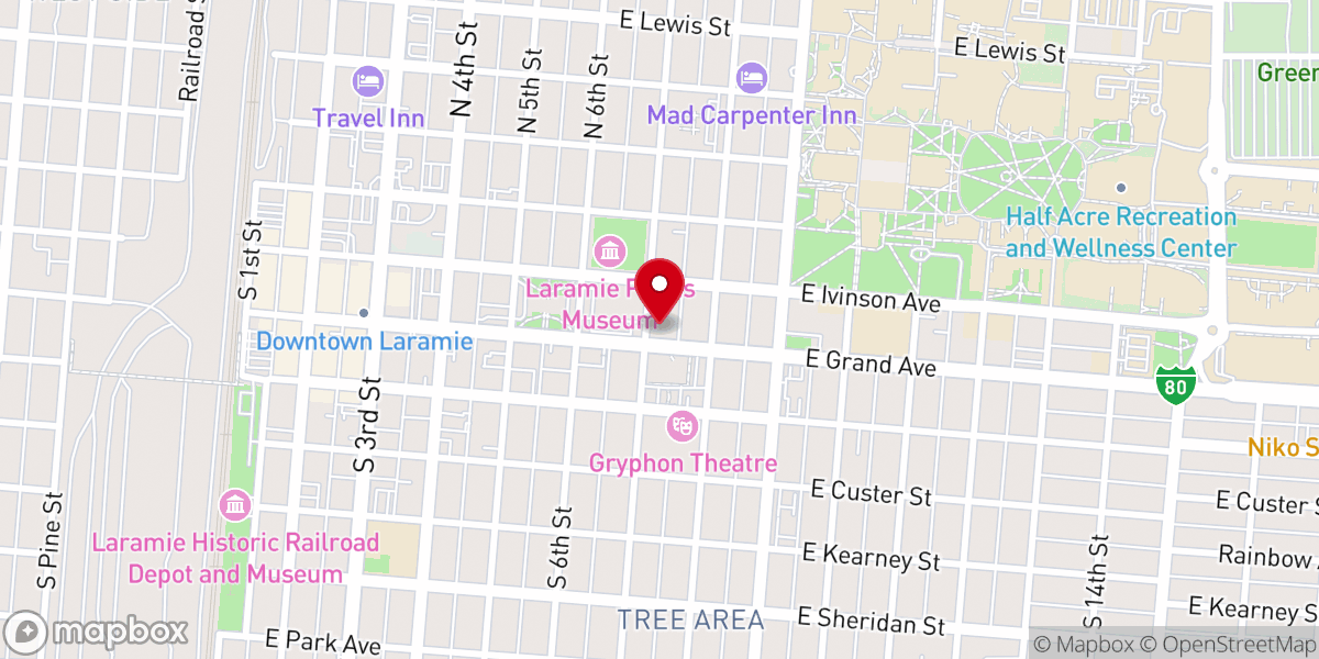 Map showing location of Laramie Faith Community Church