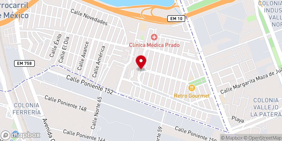 Map showing location of Templo de San Rafael Arcángel