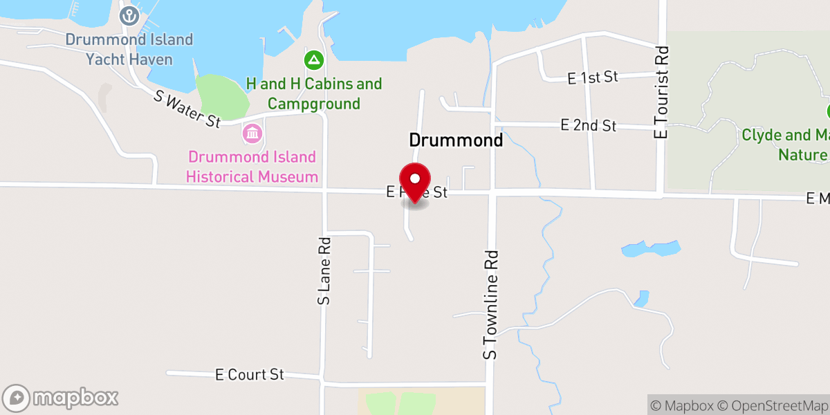 Map showing location of Drummond Isl Comm Food Bank
