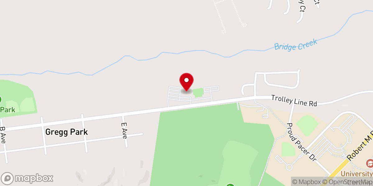 Map showing location of Cedar Creek Church
