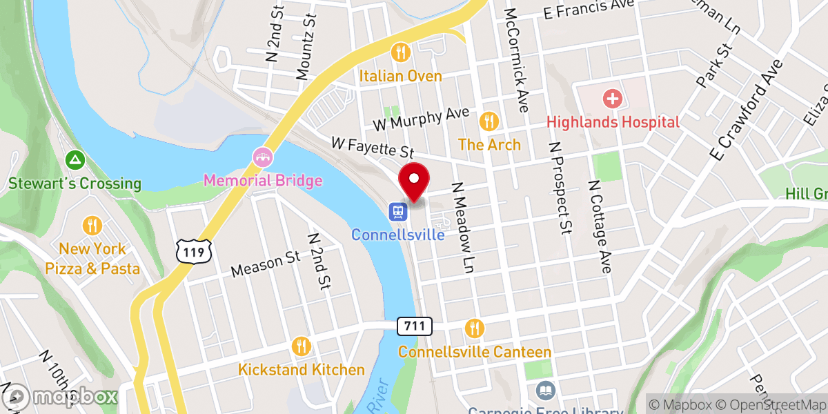 Map showing location of Central Fellowship Church