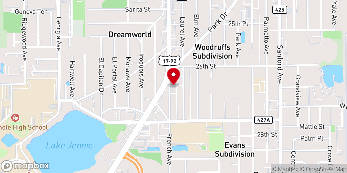 Map showing location of Victory Chapel of Sanford Florida