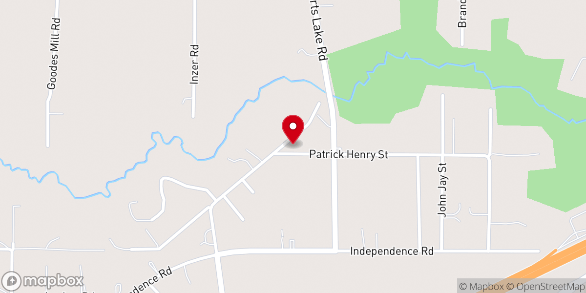 Map showing location of Franklin Creek Baptist Church