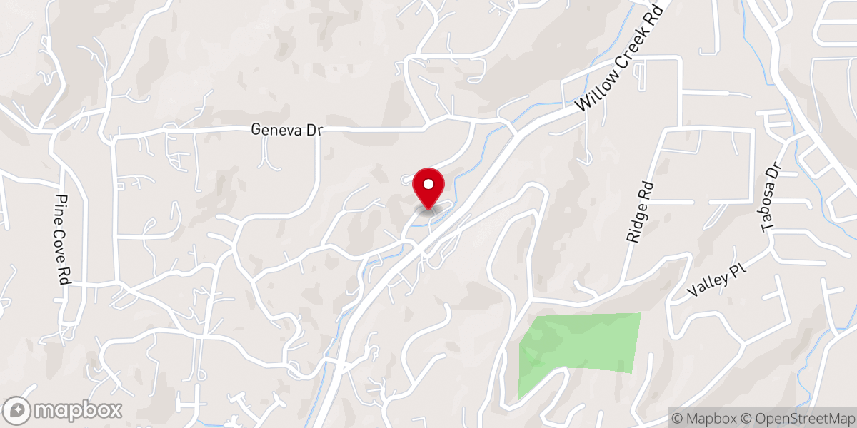 Map showing location of Willow Creek Inn