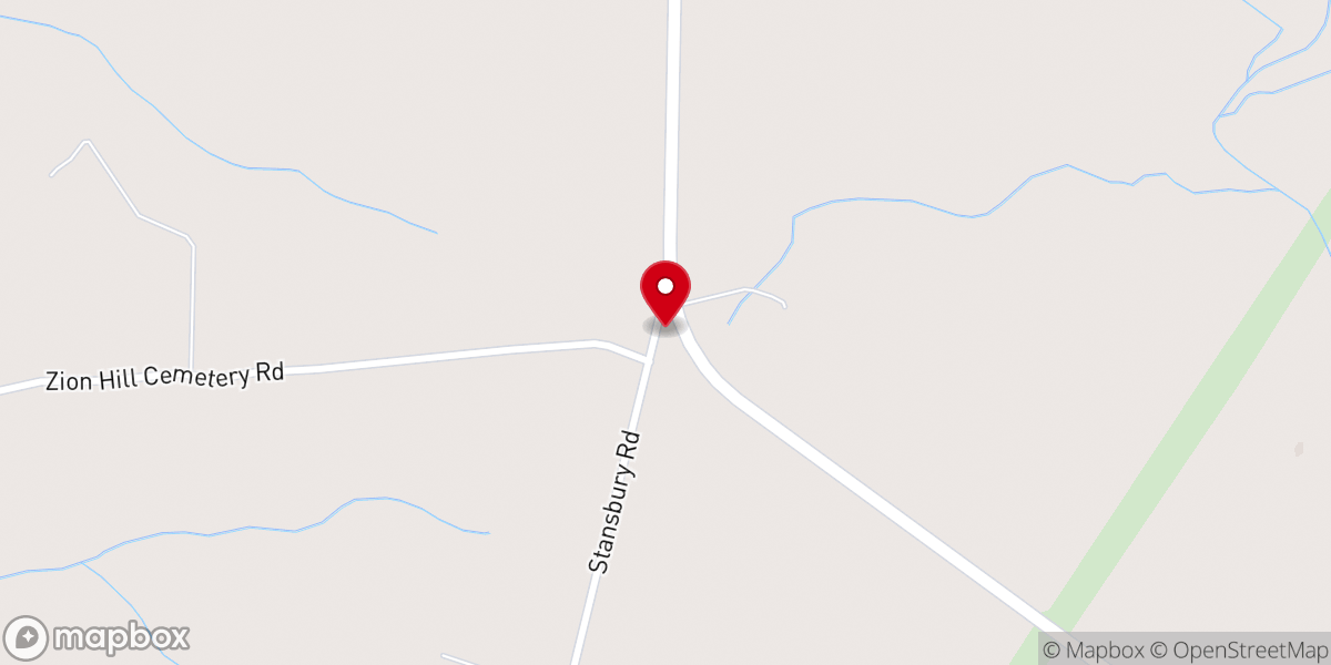 Map showing location of Zion Hill Baptist Church
