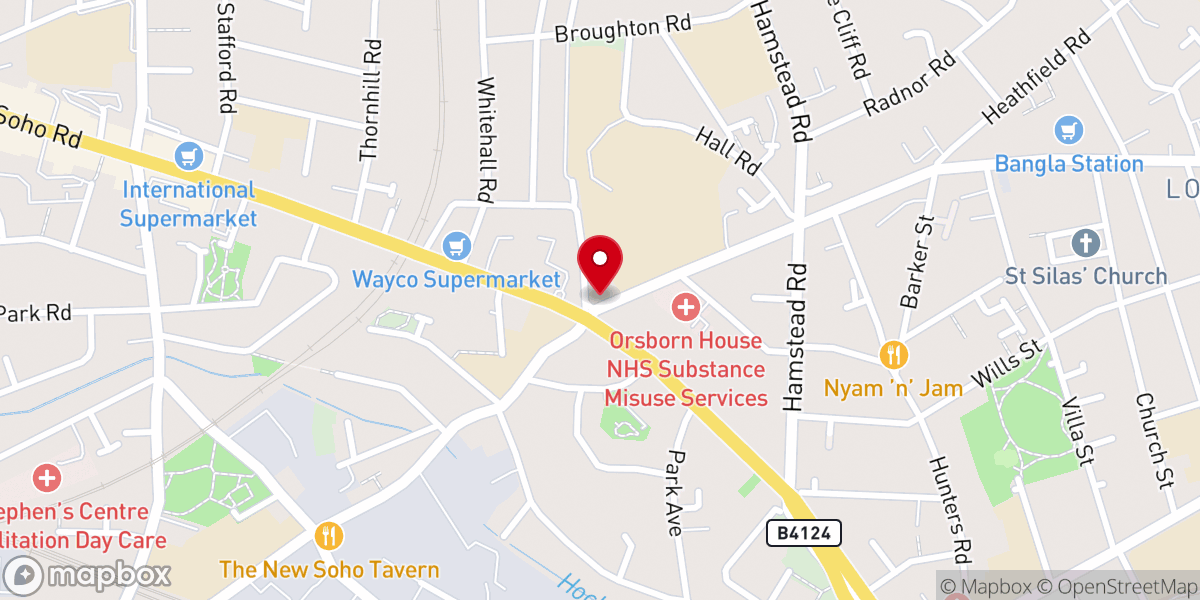 Map showing location of Villa Road Methodist Church