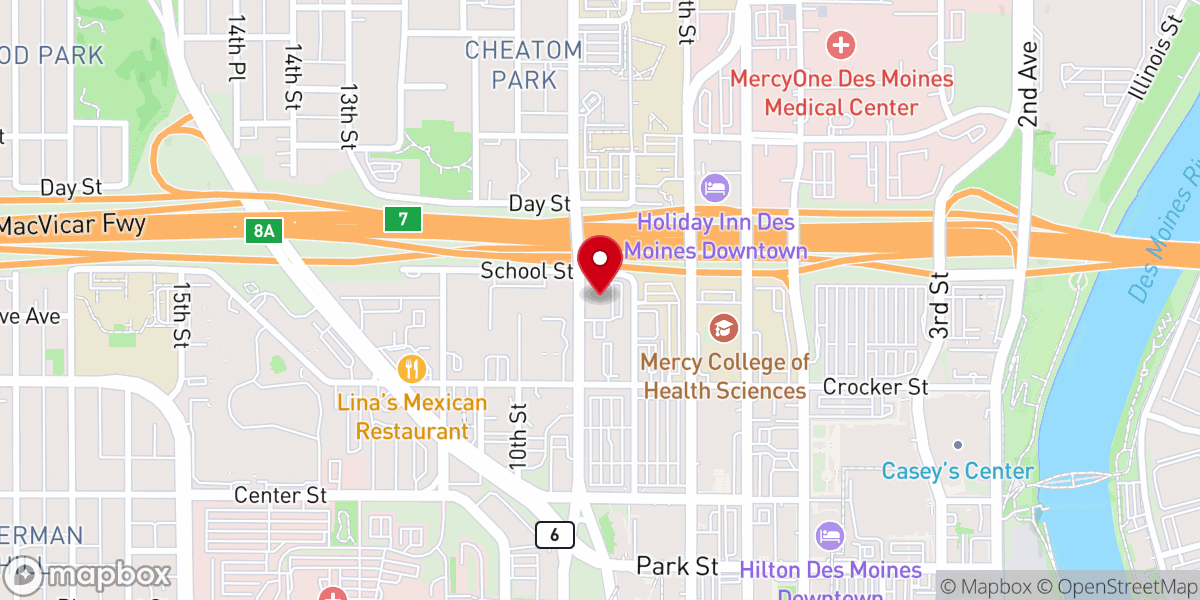 Map showing location of Corinthian Baptist Church