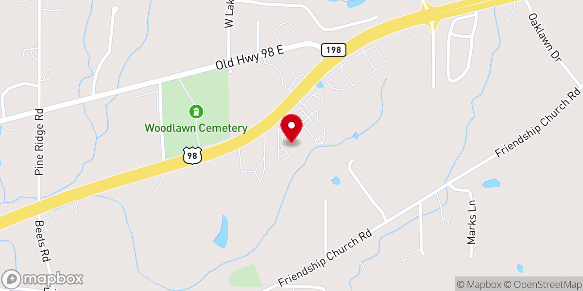 Map showing location of Woodlawn Church