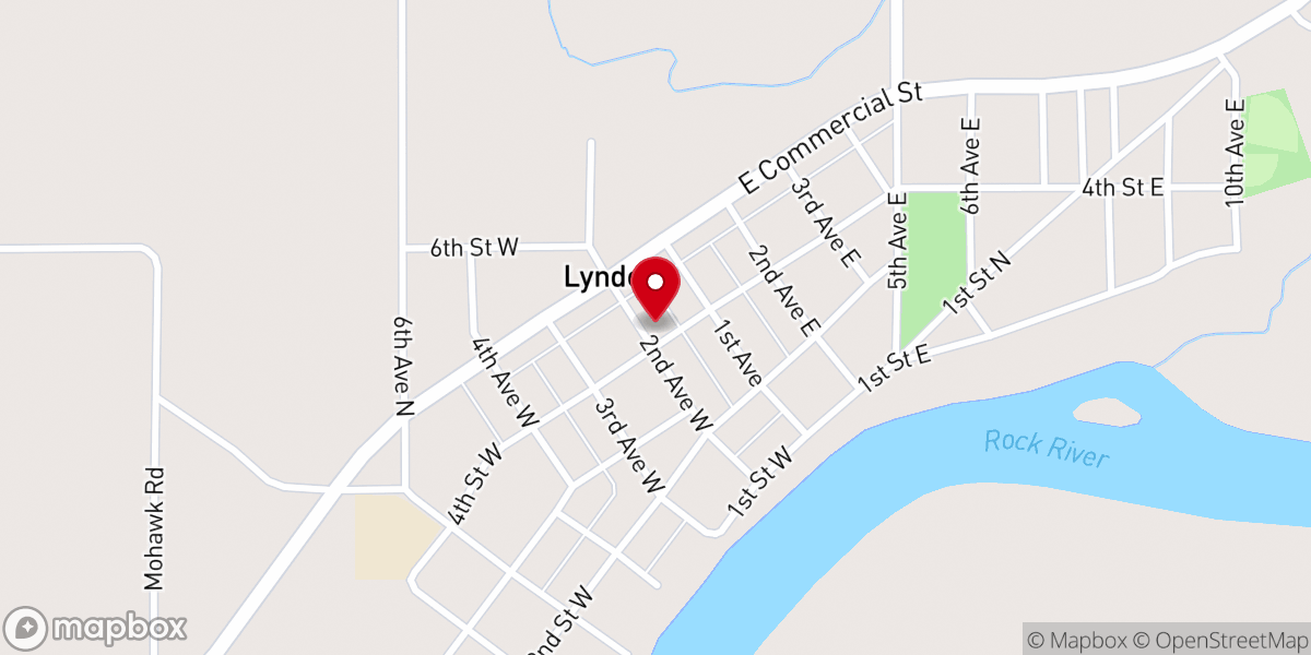 Map showing location of Lyndon United Methodist Church