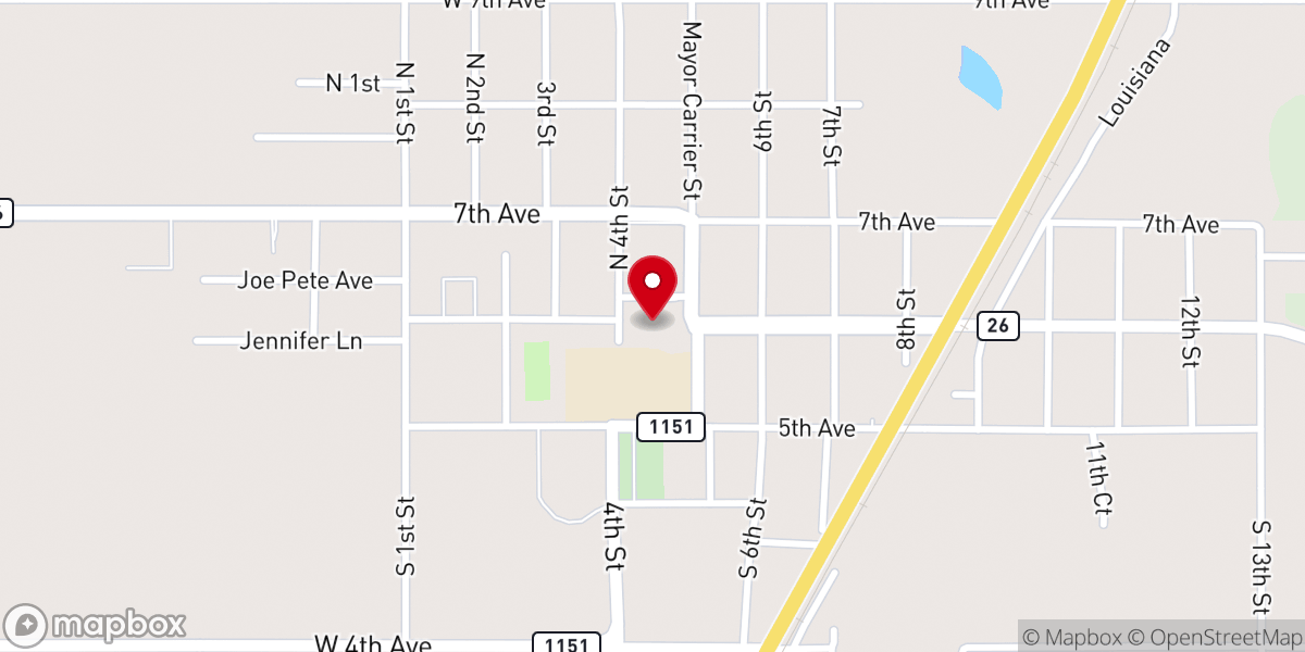 Map showing location of Allen Parish Treasurer