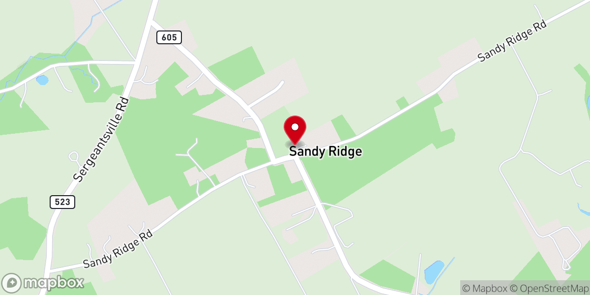 Map showing location of Sandy Ridge Community American