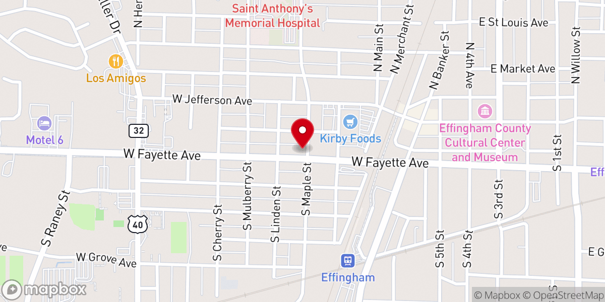 Map showing location of Calvary Baptist Church