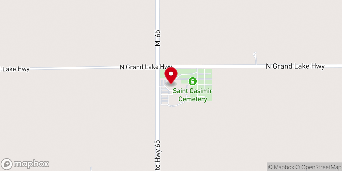 Map showing location of Saint Casimir Catholic Church