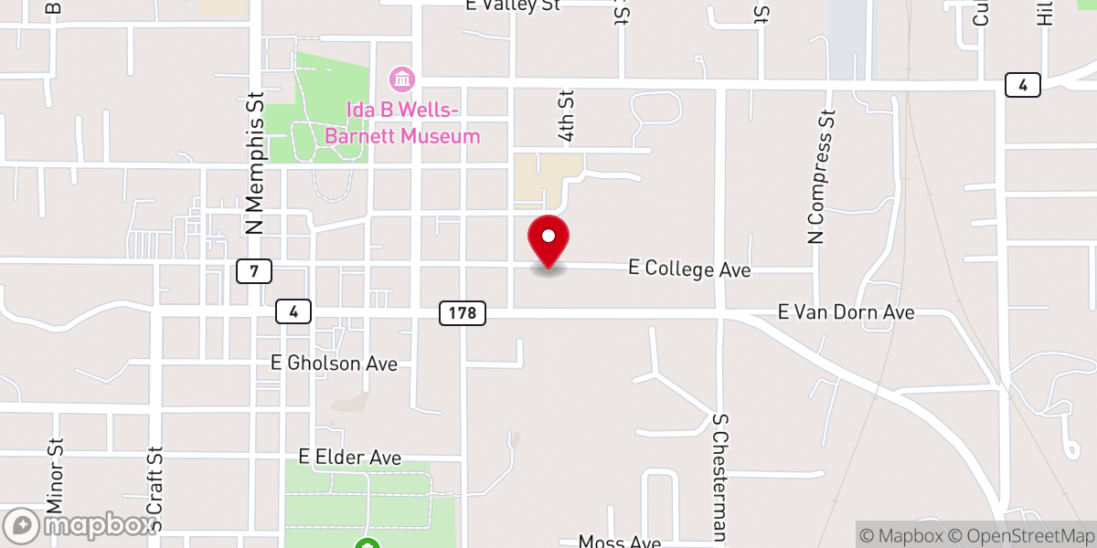Map showing location of Yellow Fever Church Museum