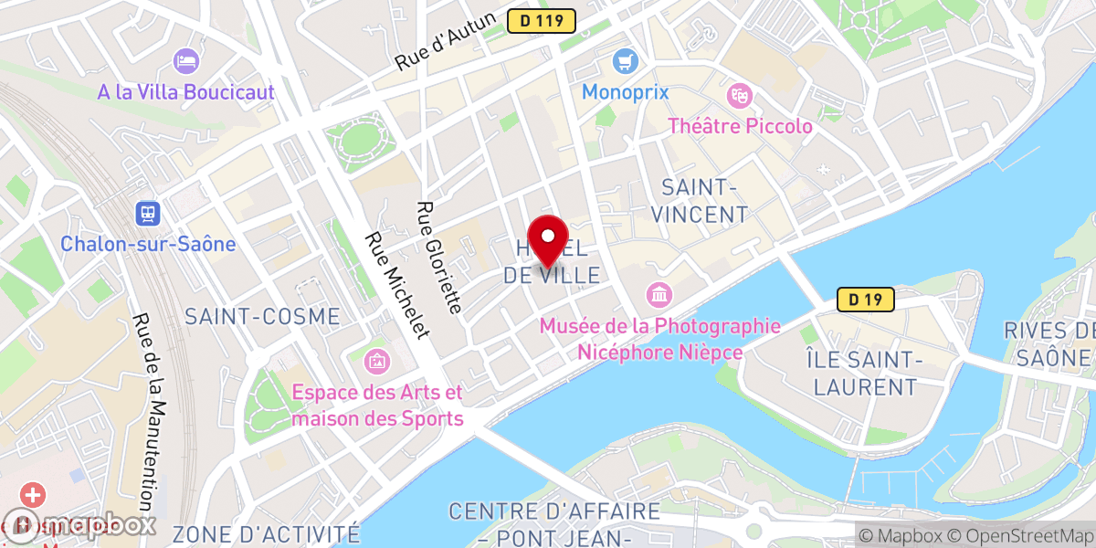 Map showing location of Église Saint-Pierre de Chalon-sur-Saône