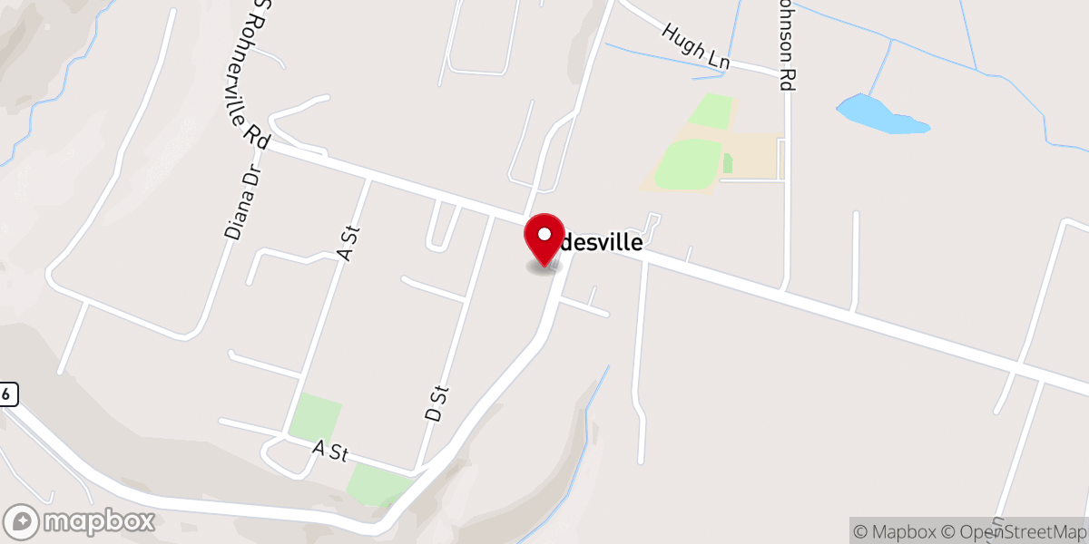Map showing location of Hydesville Community Church
