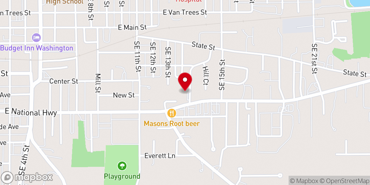 Map showing location of Washington Church of Christ