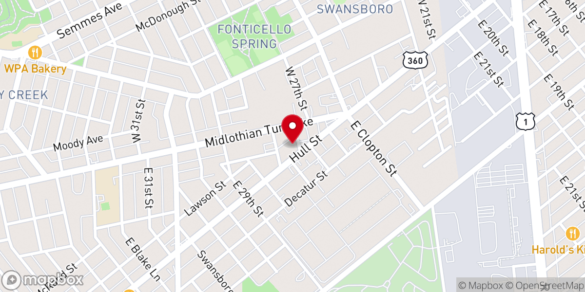 Map showing location of Calvary Pentecostal Tabernacle