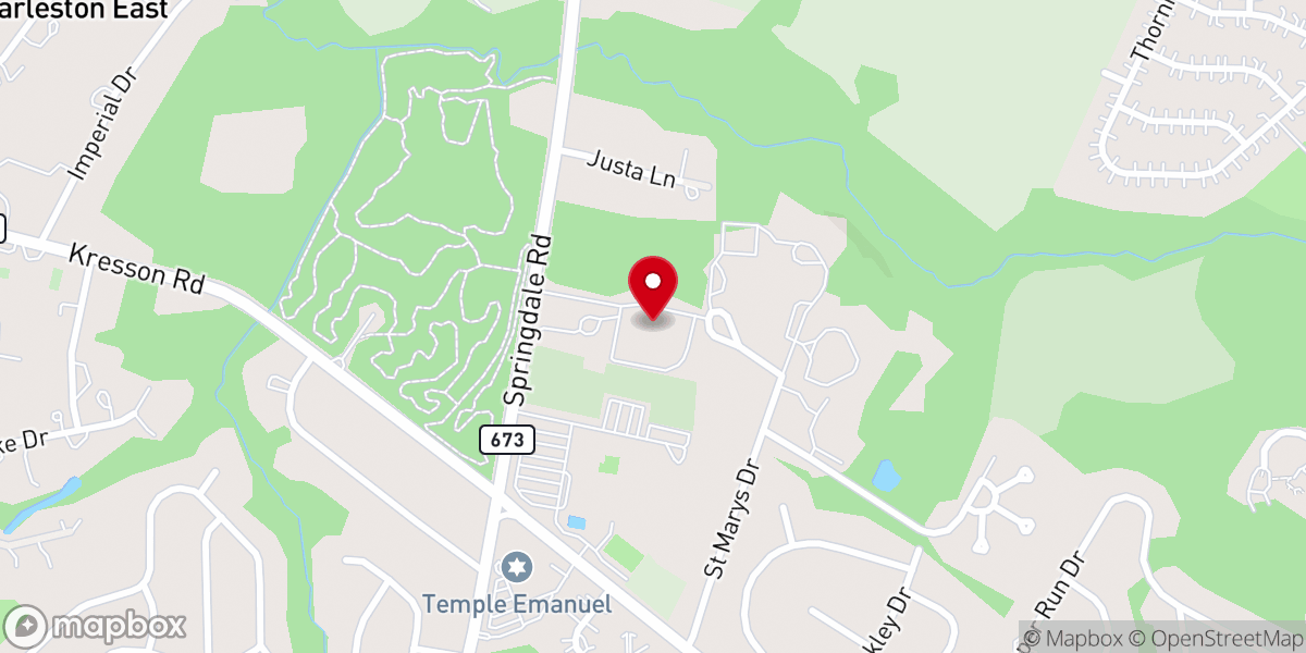 Map showing location of St Thomas More Church