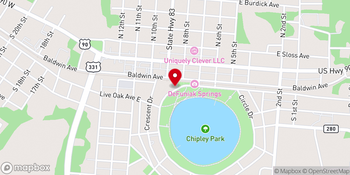 Map showing location of Faith Lutheran Church