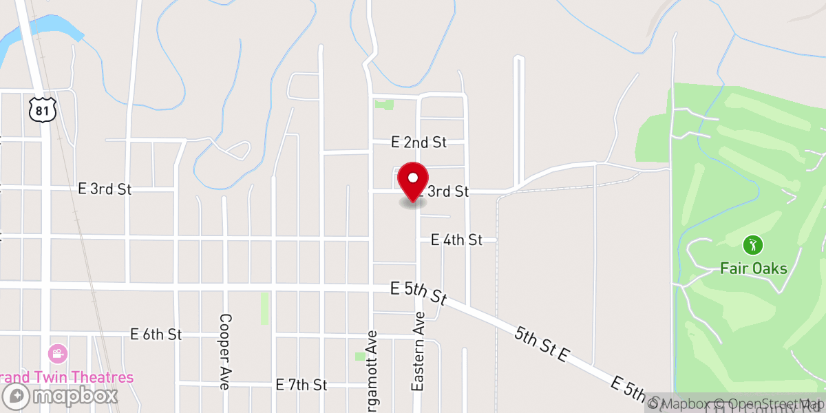 Map showing location of Lutheran Sunset Home