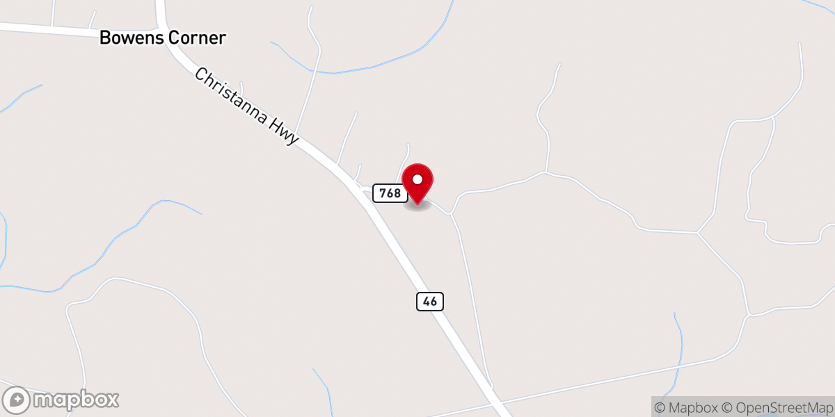 Map showing location of Mason Grove Baptist Church