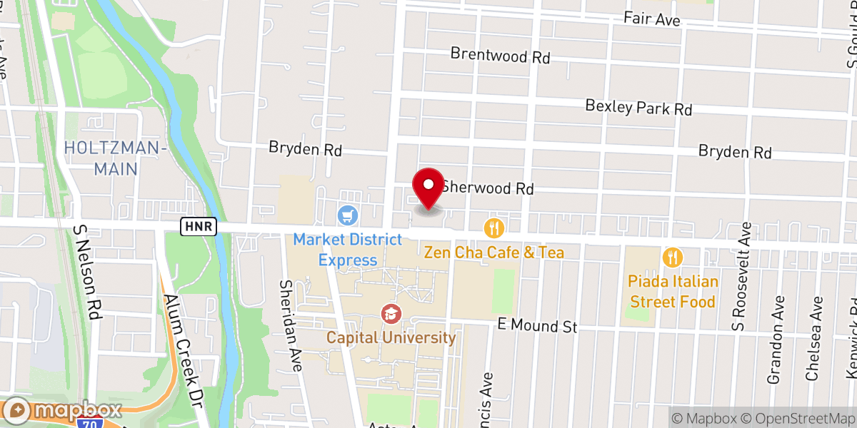 Map showing location of Christ Lutheran Church