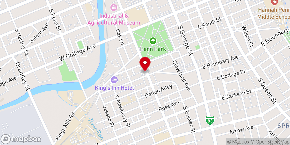 Map showing location of Bethlehem Baptist Church