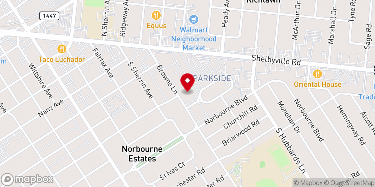 Map showing location of Harvey Browne Memorial Presbyterian Church