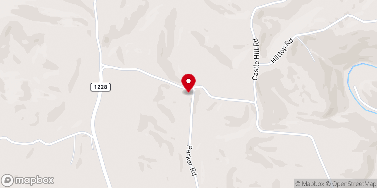 Map showing location of River Hill Holiness Church