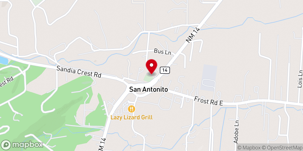 Map showing location of San Antonito Catholic Mission