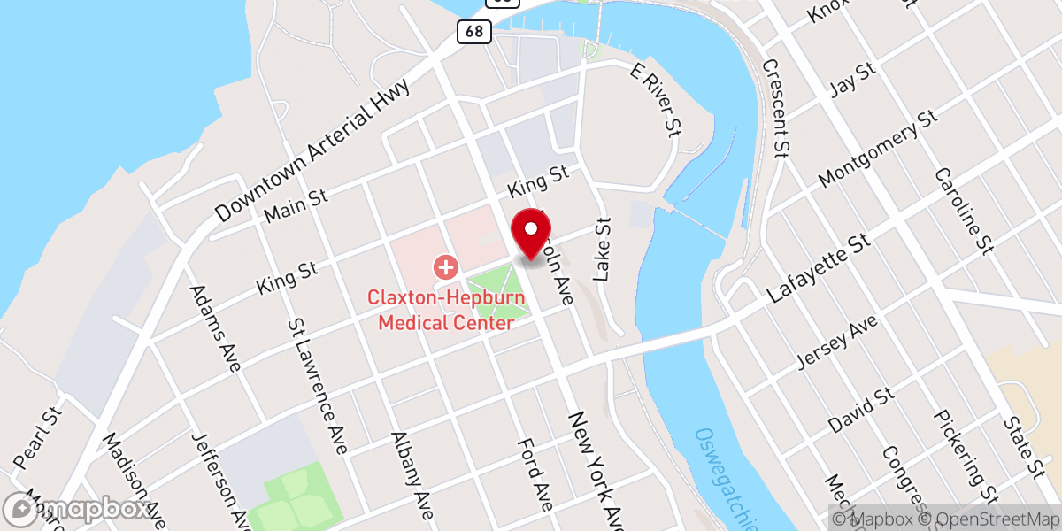 Map showing location of First Congregational Church
