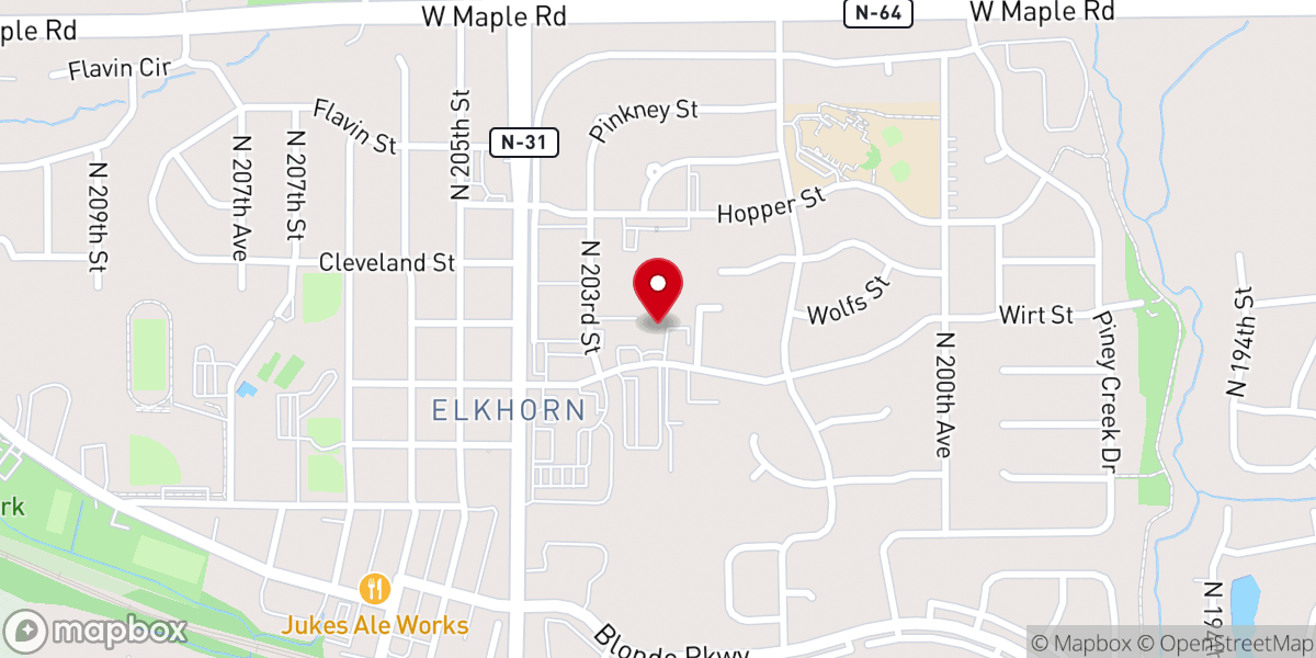 Map showing location of Elkhorn Eagles