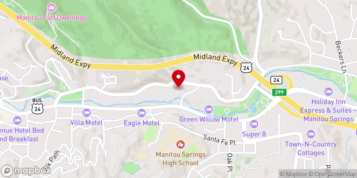 Map showing location of A Pikes Peak Wedding