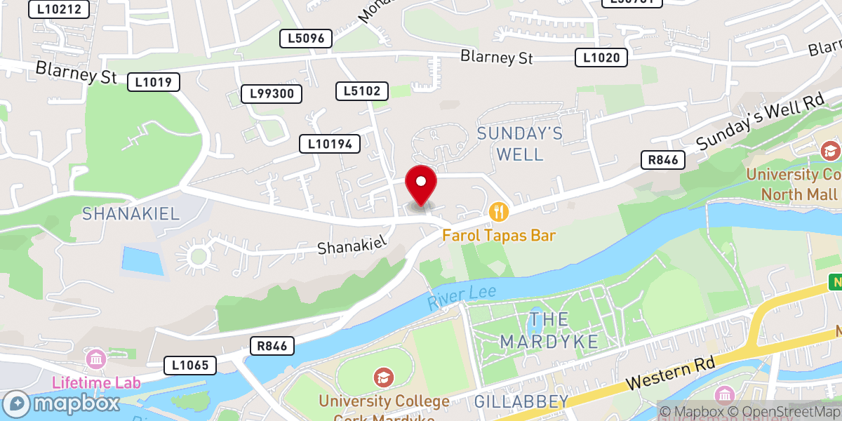 Map showing location of Our Lady of the Rosary Catholic Church