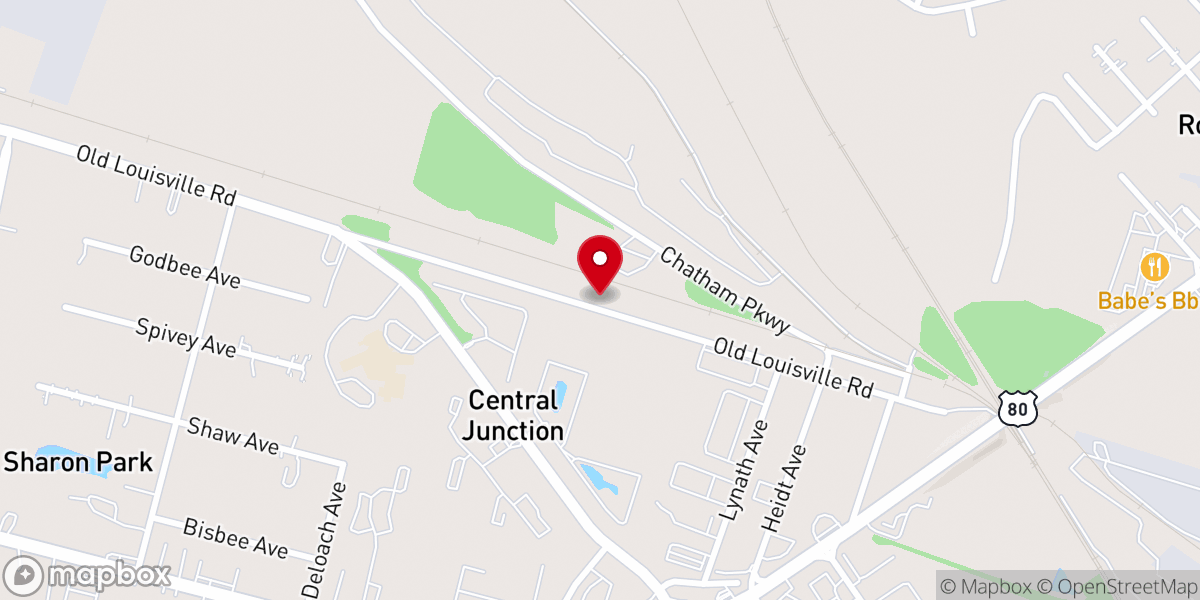 Map showing location of Center Baptist Church