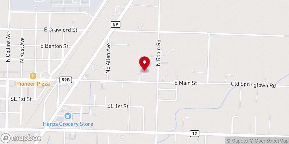 Map showing location of Victory Missionary Baptist Church