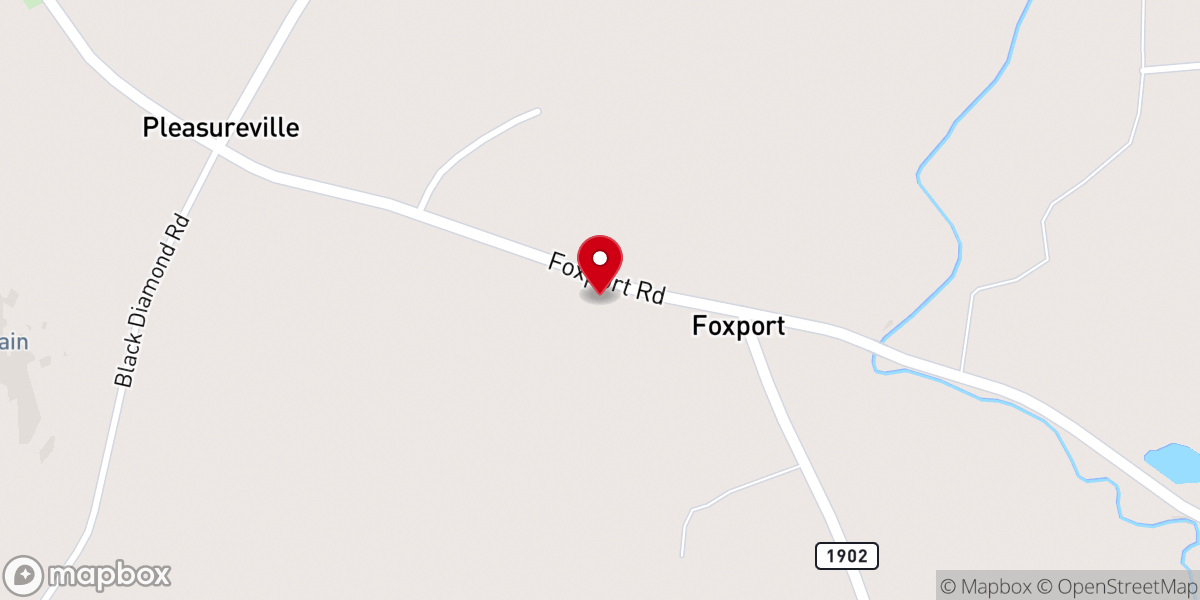 Map showing location of Foxport Baptist Church