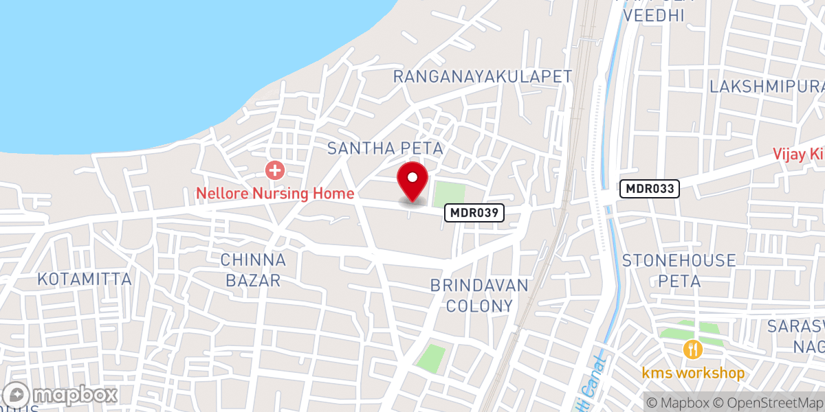 Map showing location of St. Joseph's Cathedral Nellore