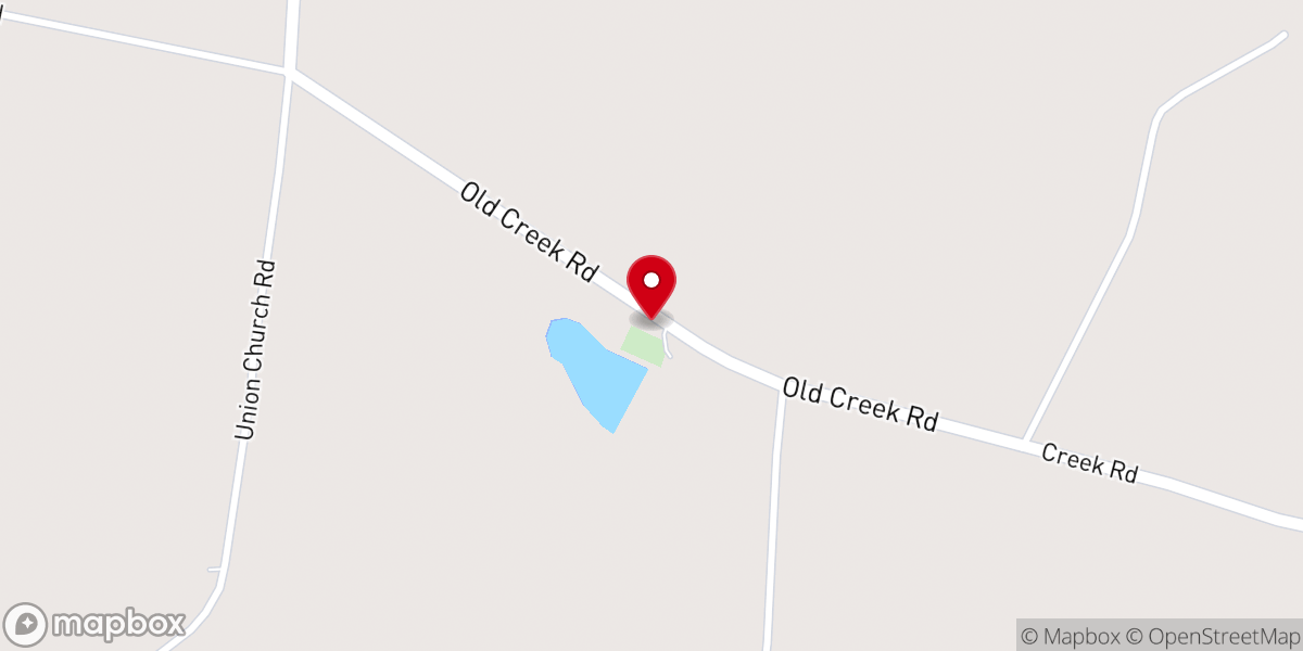 Map showing location of Ogeechee Branch Baptist Church