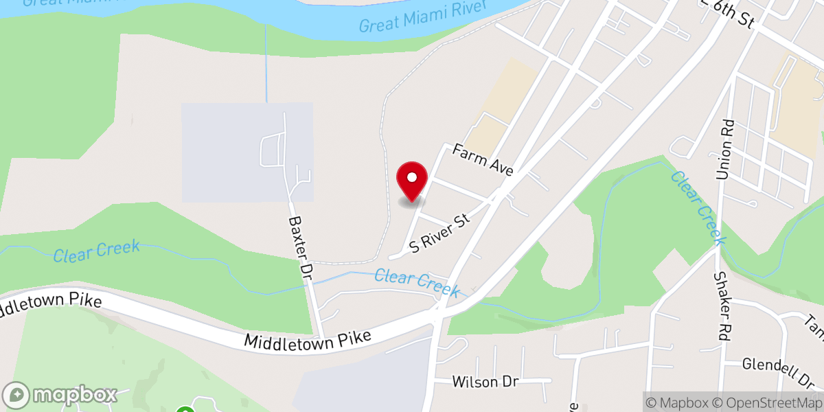 Map showing location of Bethel Missionary Baptist Church