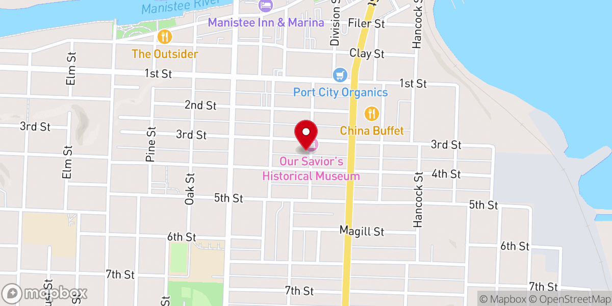 Map showing location of Old Kirke Museum