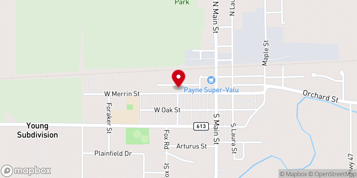 Map showing location of Payne Church of Christ