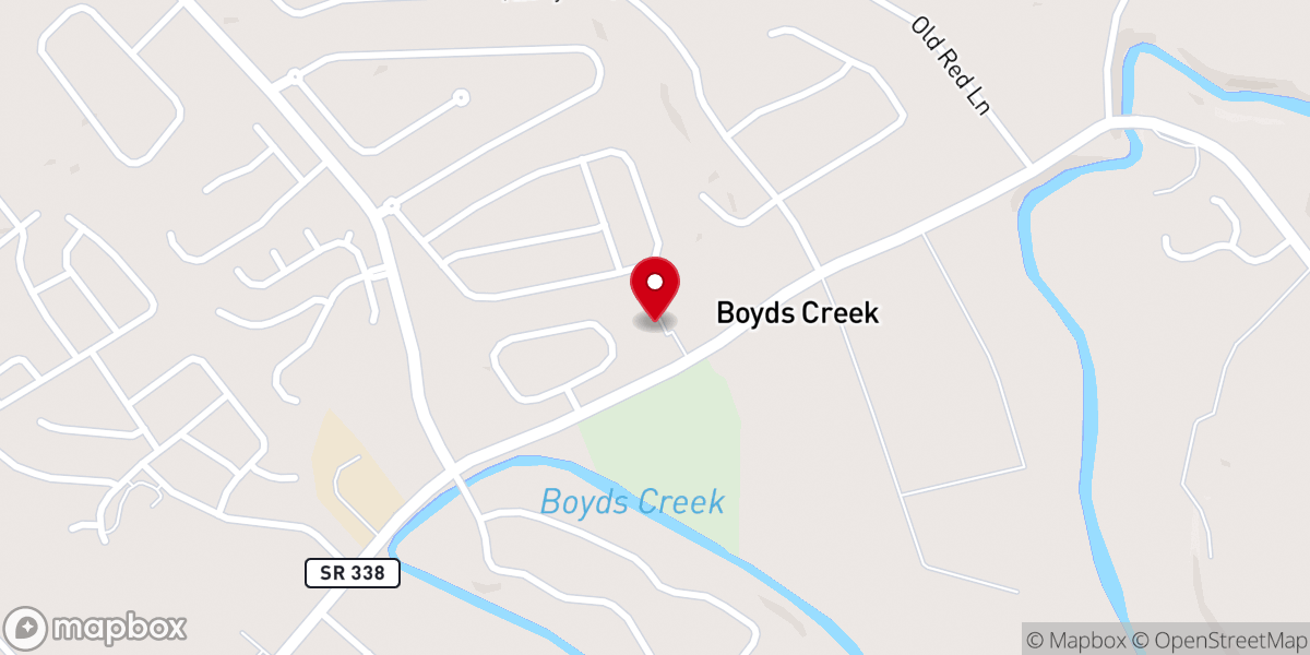 Map showing location of Rocky Springs Presbyterian Church