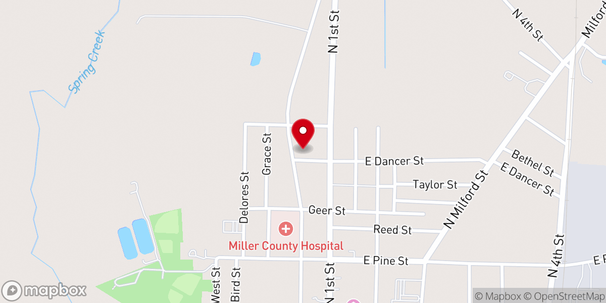 Map showing location of First Baptist Parsonage