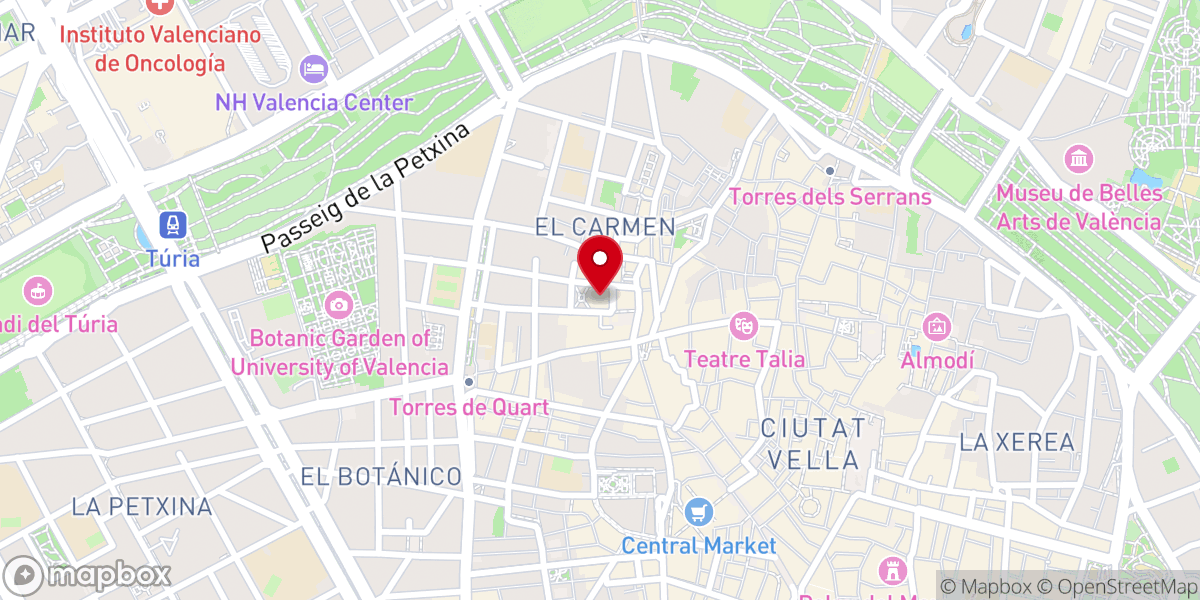 Map showing location of Iglesia de Nuestra Señora del Puig (monjes mercedarios)