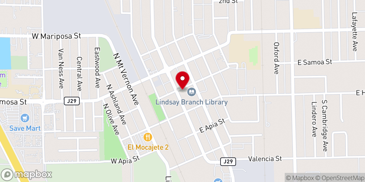 Map showing location of Lindsay Community Theatre
