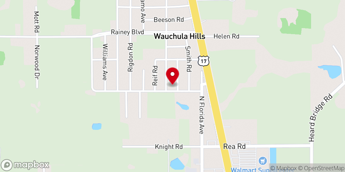 Map showing location of Wauchula Spanish Seventh-Day Adventist Church